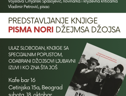 Predstavljanje knjige “Pisma Nori” Džejmsa Džojsa 18. oktobra u Beogradu